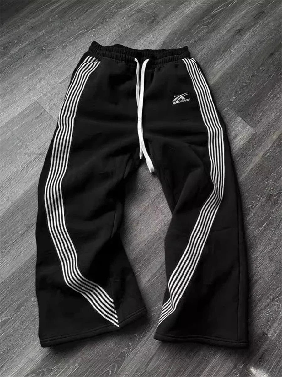 Pantalones informales Y2k bordados en negro y gris, pantalones de chándal con cordón para correr, tácticos funcionales, de camuflaje, para hombre y mujer