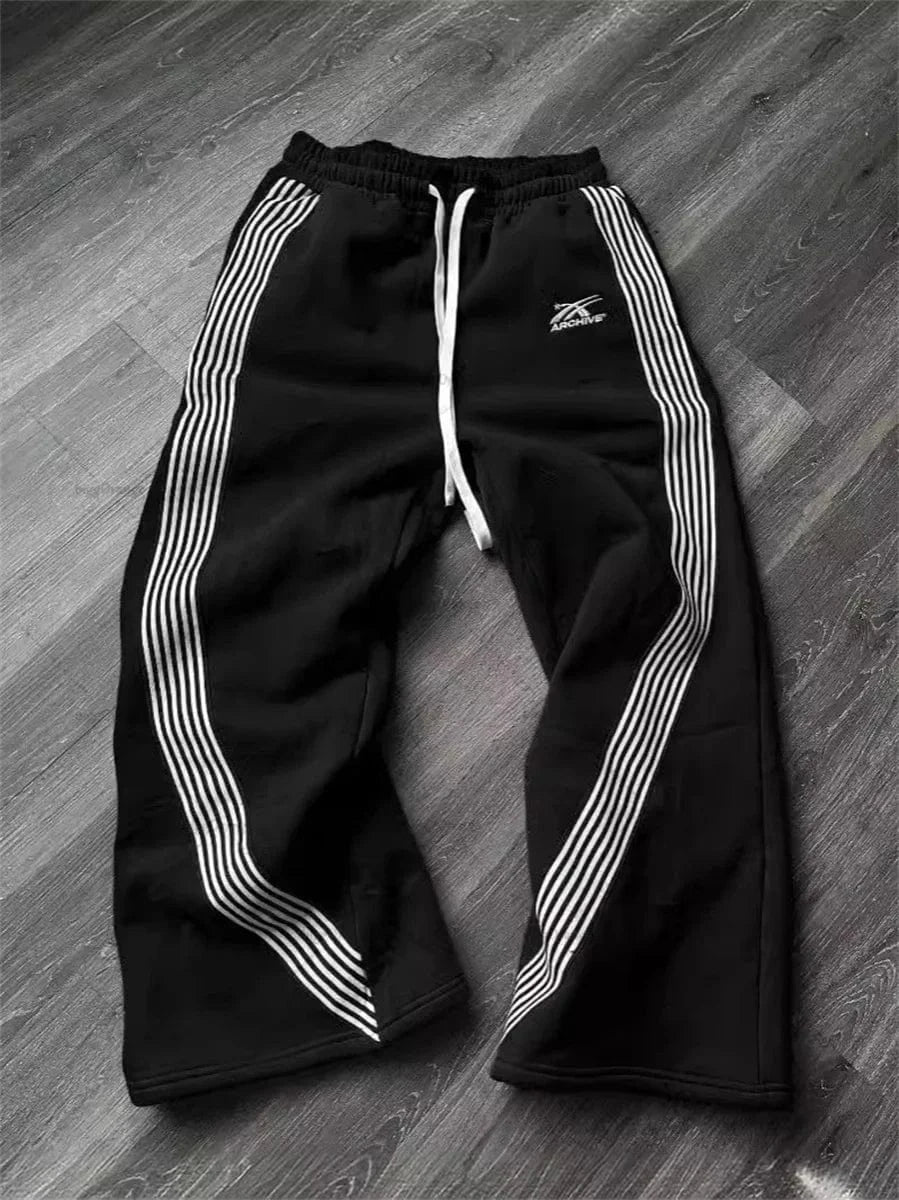 Pantalones informales Y2k bordados en negro y gris, pantalones de chándal con cordón para correr, tácticos funcionales, de camuflaje, para hombre y mujer