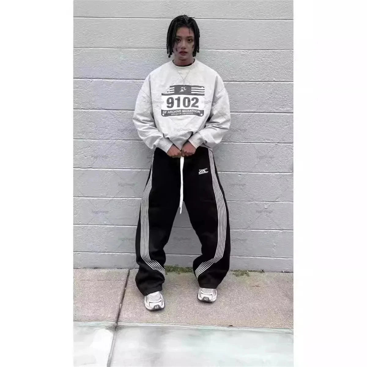 Pantalones informales Y2k bordados en negro y gris, pantalones de chándal con cordón para correr, tácticos funcionales, de camuflaje, para hombre y mujer