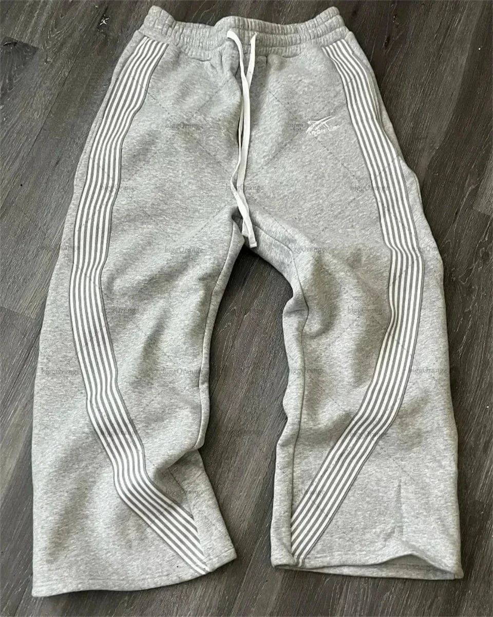 Pantalones informales Y2k bordados en negro y gris, pantalones de chándal con cordón para correr, tácticos funcionales, de camuflaje, para hombre y mujer