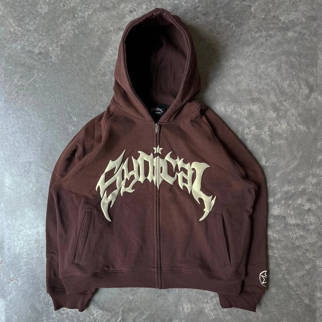 Y2K-sudaderas con capucha Unisex para mujer, Sudadera con capucha Harajuku con cremallera, chaquetas góticas de Hip Hop de gran tamaño, ropa de calle, Otoño e Invierno