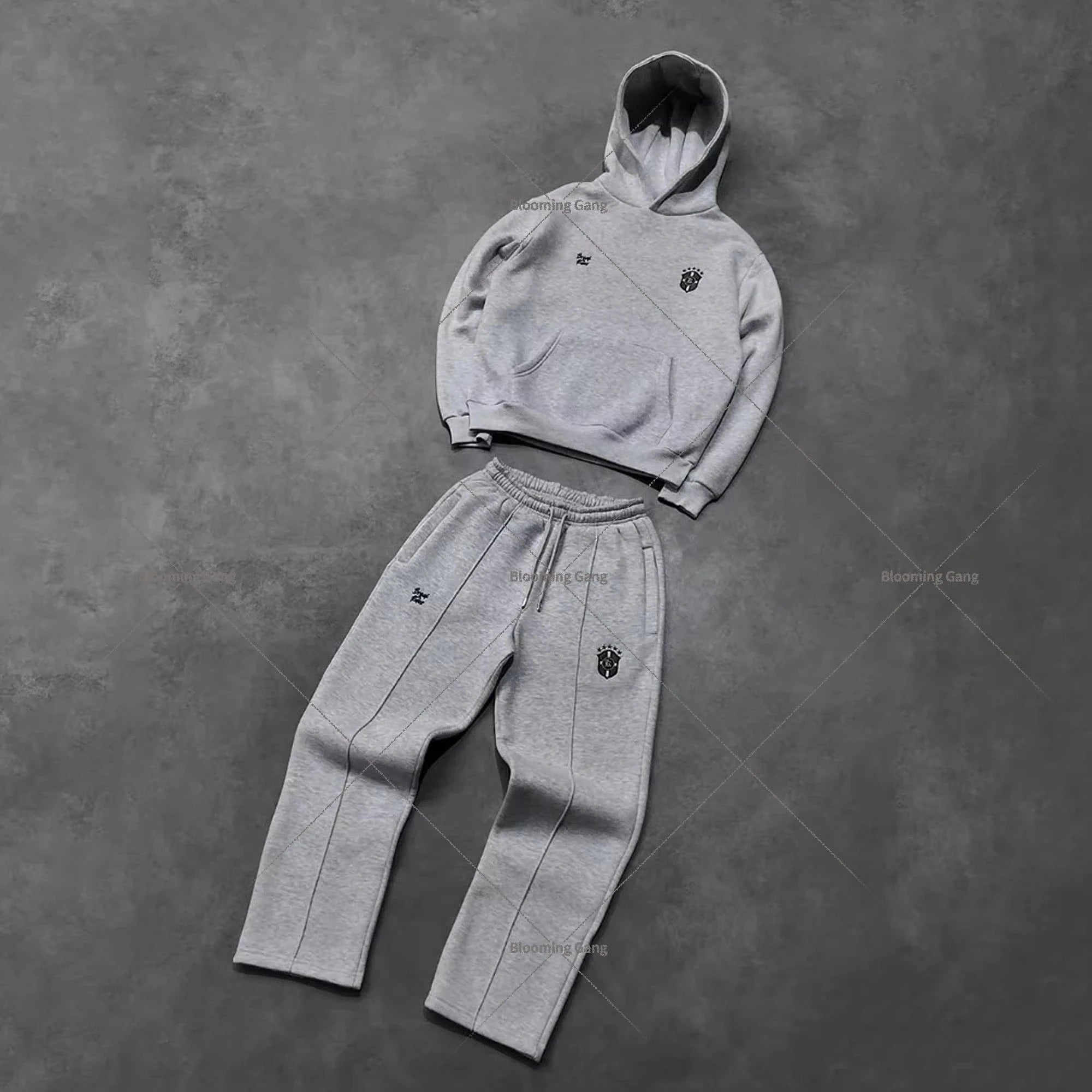 Ropa Y2K para hombre, sudaderas con capucha Harajuku, ropa de calle, pantalones de chándal góticos, conjunto de tendencias de moda, ropa deportiva de gran tamaño con patrón Retro bordado