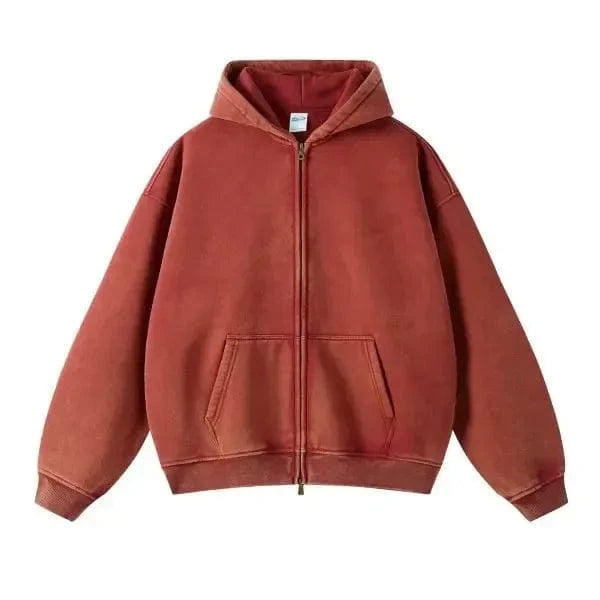 DAVIDSHAO sudaderas con capucha de gran tamaño Unisex con lavado ácido talla UE EE. UU. 350g sudadera Vintage de lana pesada hombres mujeres ropa de calle