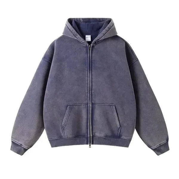 DAVIDSHAO sudaderas con capucha de gran tamaño Unisex con lavado ácido talla UE EE. UU. 350g sudadera Vintage de lana pesada hombres mujeres ropa de calle
