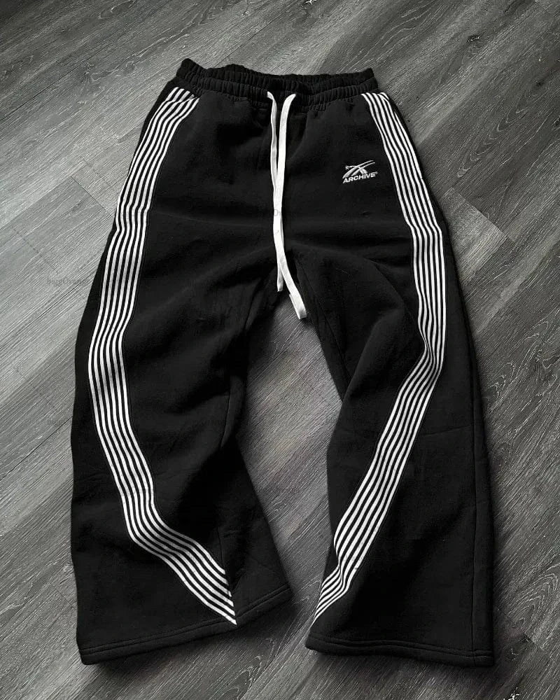 Pantalones informales grises bordados Y2k, pantalones de chándal con cordón para correr, tácticos funcionales, de camuflaje, para hombre y mujer