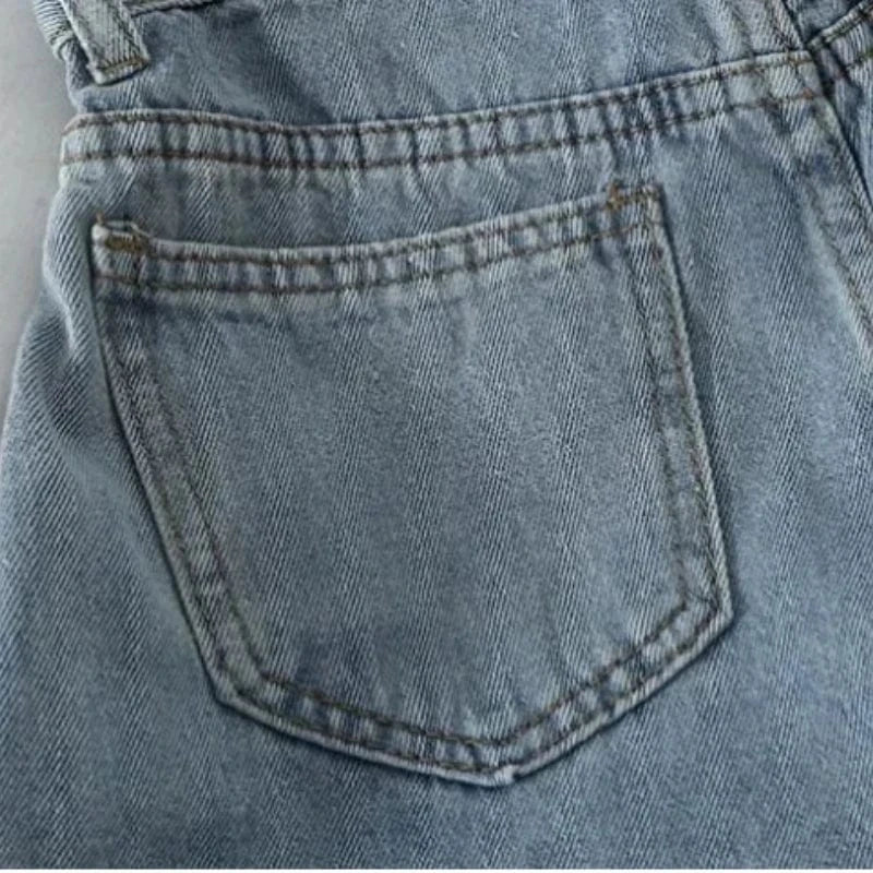 PTKPCC nuevo verano coreano Retro de cintura alta pantalones vaqueros sueltos mujeres borde versátil Casual pantalones calientes ropa de mujer Jeans PTKPCC