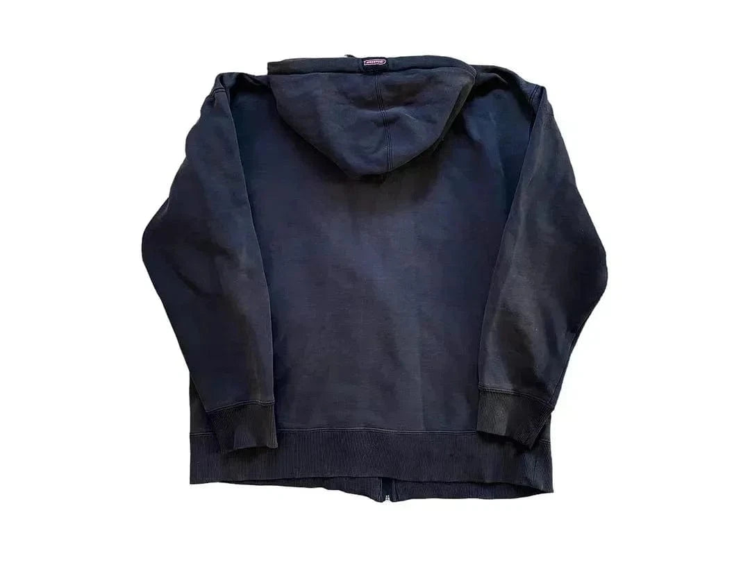 Y2k-sudaderas con cremallera y estampado de calavera para hombre, moda gótica Vintage, abrigos de manga larga de Hip Hop, sudadera holgada con capucha, Otoño Invierno