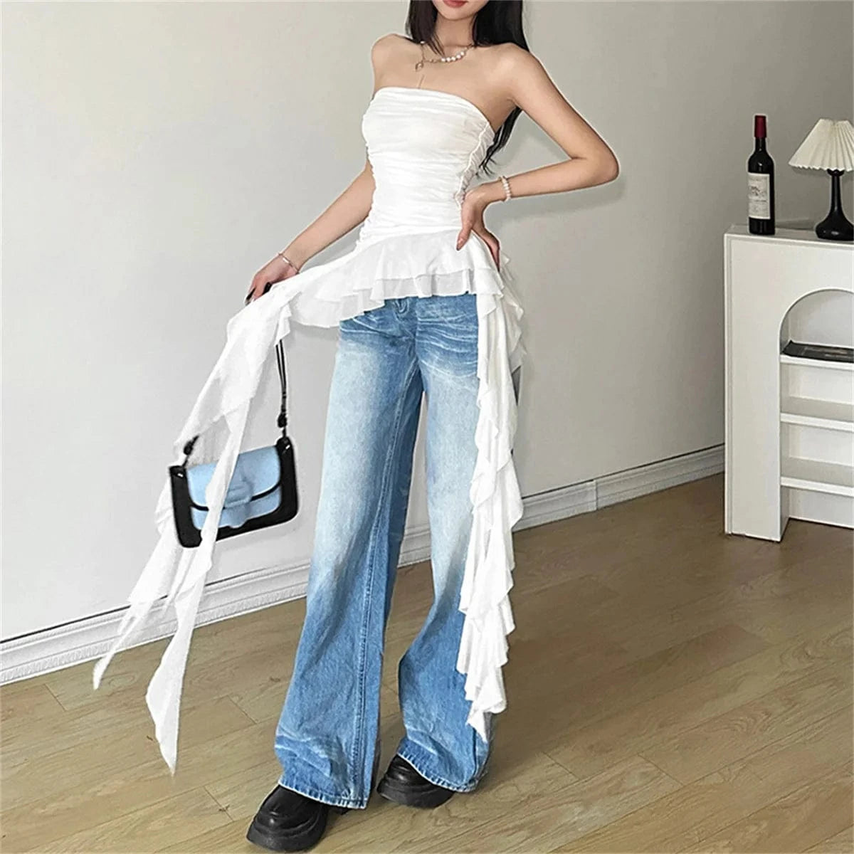 Moda 2025 cinta pecho Top mujer Primavera novedad de verano Sexy chaleco sólido mujer sin mangas dulce Y2k ropa de calle señora Fiesta Club