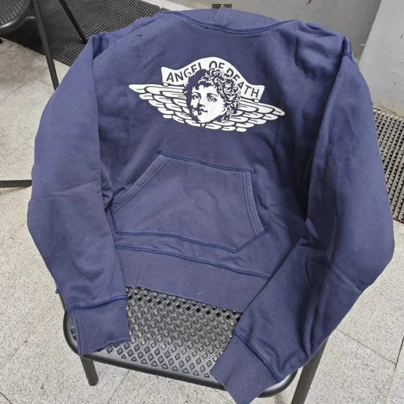 Sudaderas con capucha de gran tamaño Hiphop Street Retro Saint, sudaderas con estampado de grafiti a cuadros y daños lavados, pantalones, chándal para hombres y mujeres