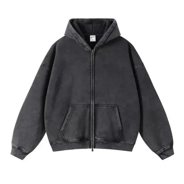 DAVIDSHAO sudaderas con capucha de gran tamaño Unisex con lavado ácido talla UE EE. UU. 350g sudadera Vintage de lana pesada hombres mujeres ropa de calle