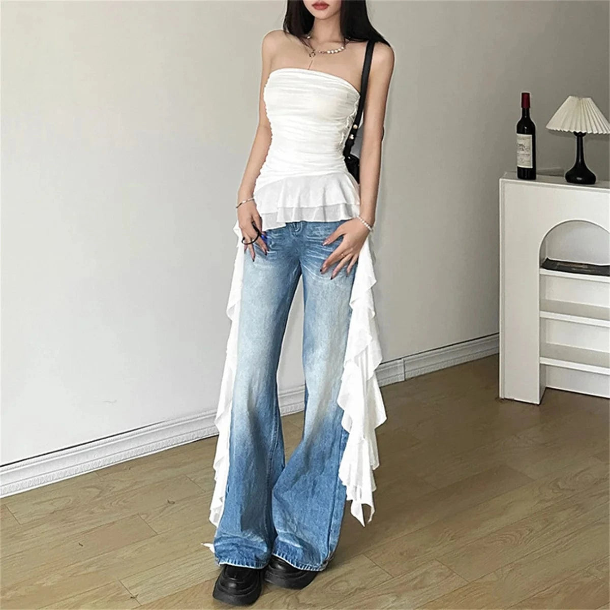 Moda 2025 cinta pecho Top mujer Primavera novedad de verano Sexy chaleco sólido mujer sin mangas dulce Y2k ropa de calle señora Fiesta Club