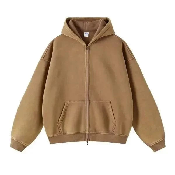 DAVIDSHAO sudaderas con capucha de gran tamaño Unisex con lavado ácido talla UE EE. UU. 350g sudadera Vintage de lana pesada hombres mujeres ropa de calle