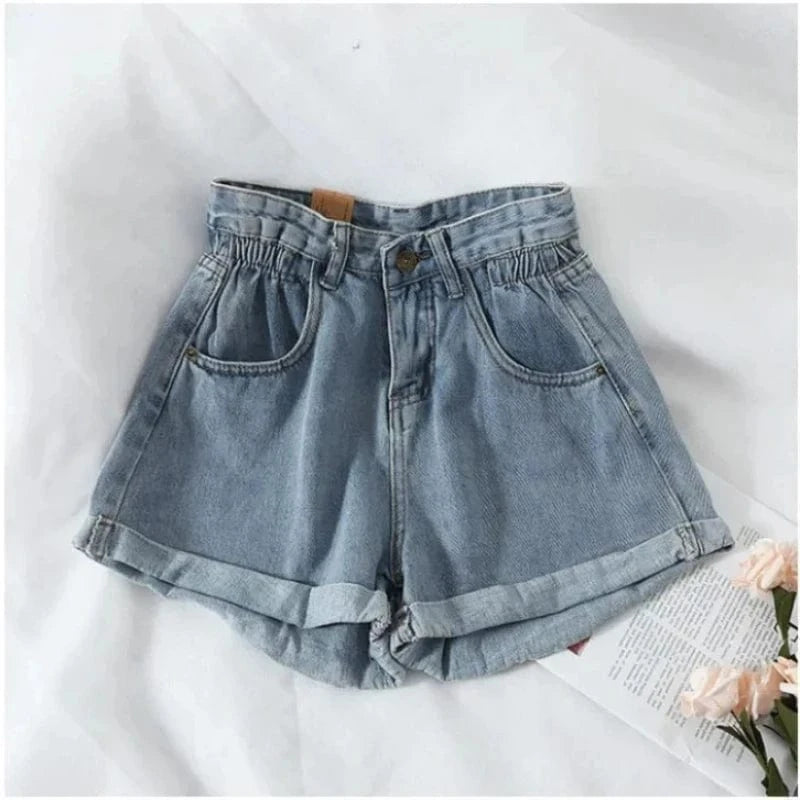 PTKPCC nuevo verano coreano Retro de cintura alta pantalones vaqueros sueltos mujeres borde versátil Casual pantalones calientes ropa de mujer Jeans PTKPCC