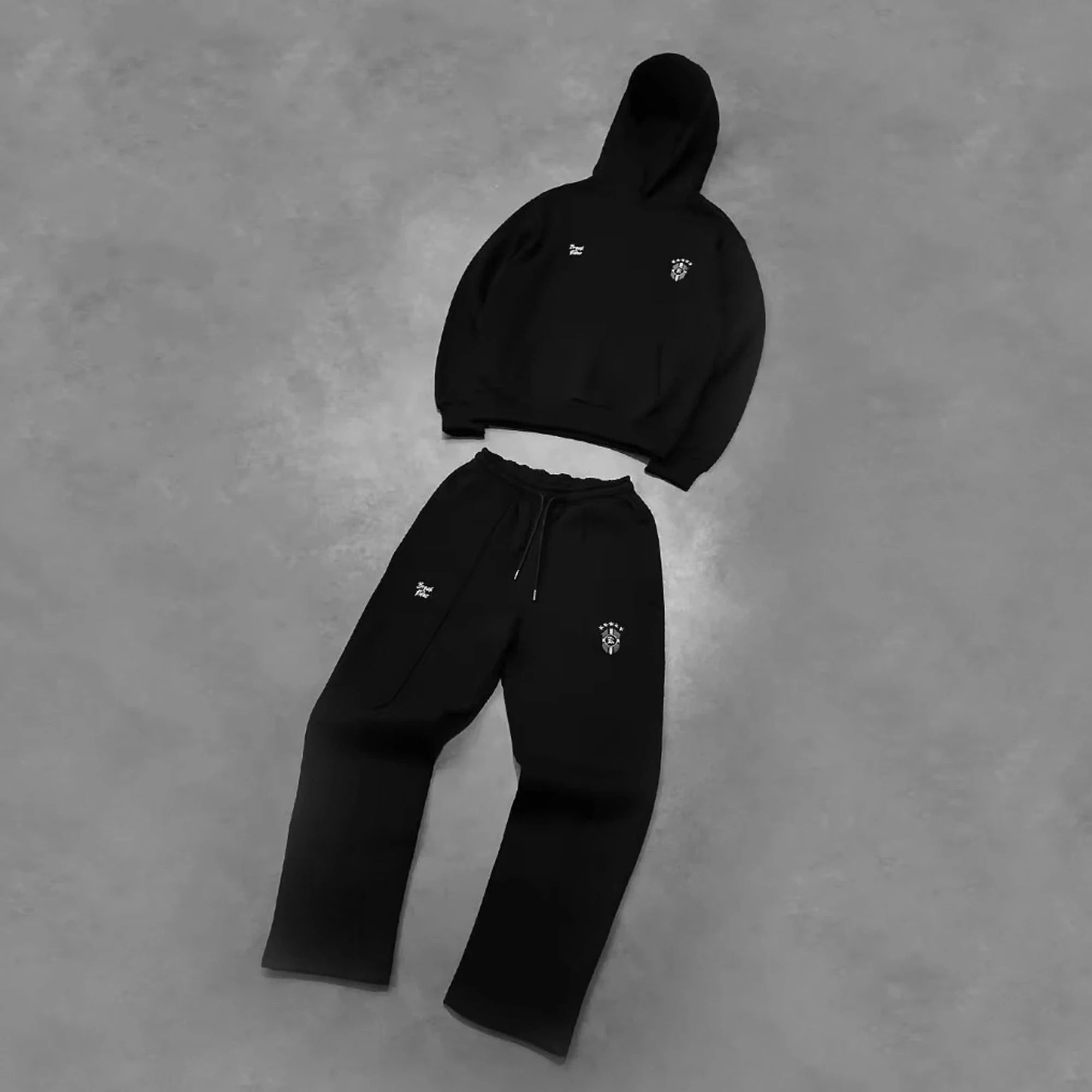 Ropa Y2K para hombre, sudaderas con capucha Harajuku, ropa de calle, pantalones de chándal góticos, conjunto de tendencias de moda, ropa deportiva de gran tamaño con patrón Retro bordado