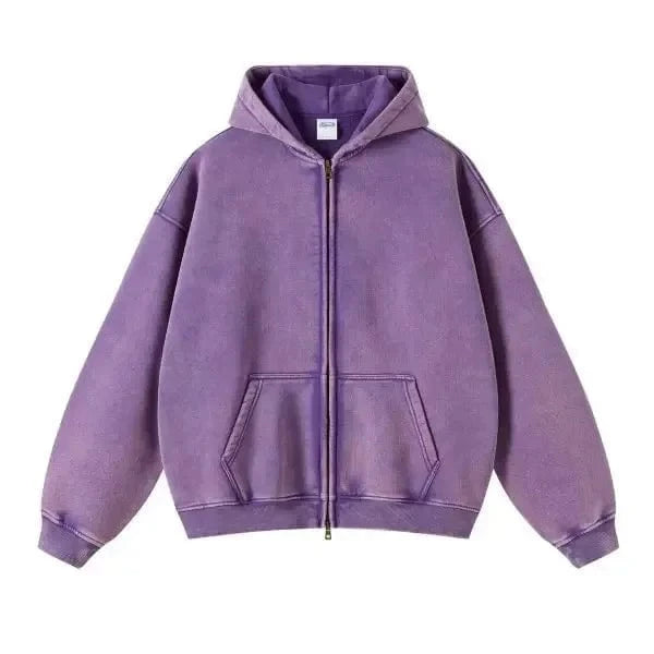 DAVIDSHAO sudaderas con capucha de gran tamaño Unisex con lavado ácido talla UE EE. UU. 350g sudadera Vintage de lana pesada hombres mujeres ropa de calle