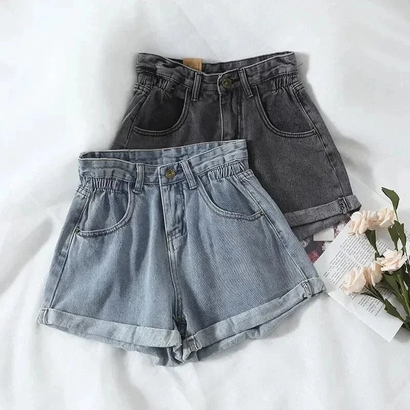 PTKPCC nuevo verano coreano Retro de cintura alta pantalones vaqueros sueltos mujeres borde versátil Casual pantalones calientes ropa de mujer Jeans PTKPCC